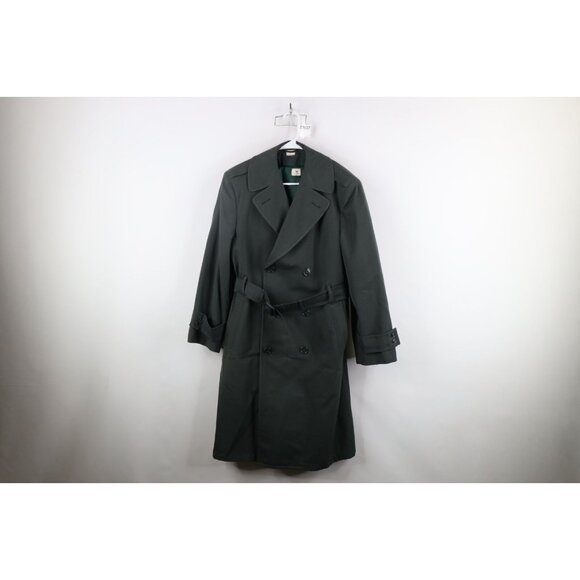 Vtg 70s Vietnam War 34R Military AG44 Wool Gabardine Lined Trench Coat Overcoat